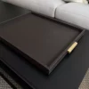 Giobagnara Deco Tray Moka Brass Handles Large 57x44cm
