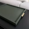 Giobagnara Deco Tray Loden Green Brass Handles Large 57x44cm