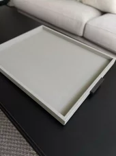 Giobagnara Deco Tray Light Grey Bronze Handles Large 57x44cm