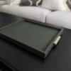Giobagnara Deco Tray Loden Green Brass Handles Medium 48x35cm