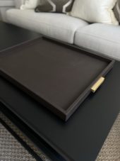 Giobagnara Deco Tray Moka Brass Handles Large 57x44cm