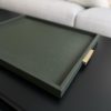 Giobagnara Deco Tray Loden Green Brass Handles Large 57x44cm