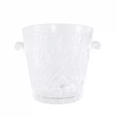 Glass Crystal Clear Round Ice Bucket 682614