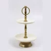 Plate Stand Gold/White Marble D13/D15,5x27h 690-630