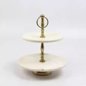 Plate Stand Gold/White Marble D18,5/D23x27h 690-631