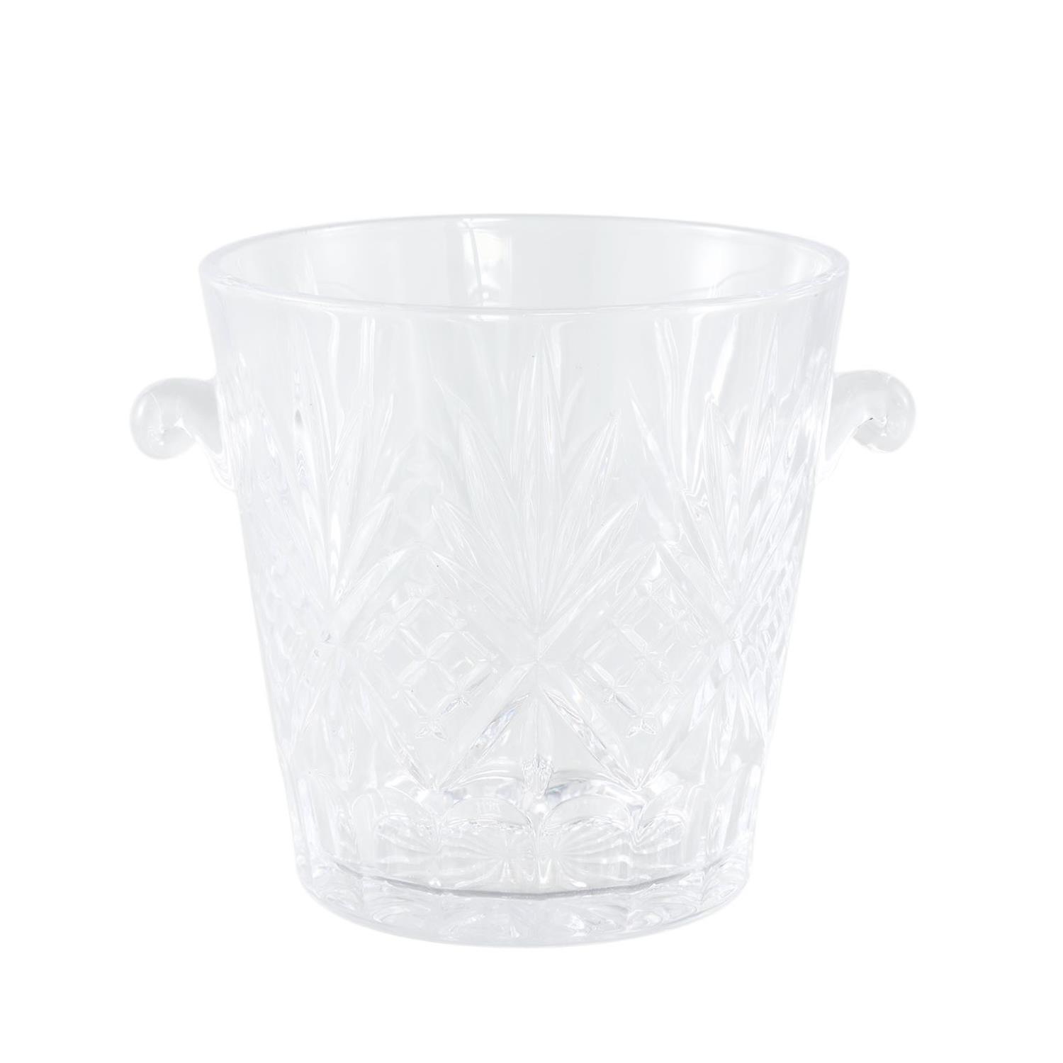 Glass Crystal Clear Round Ice Bucket 682614
