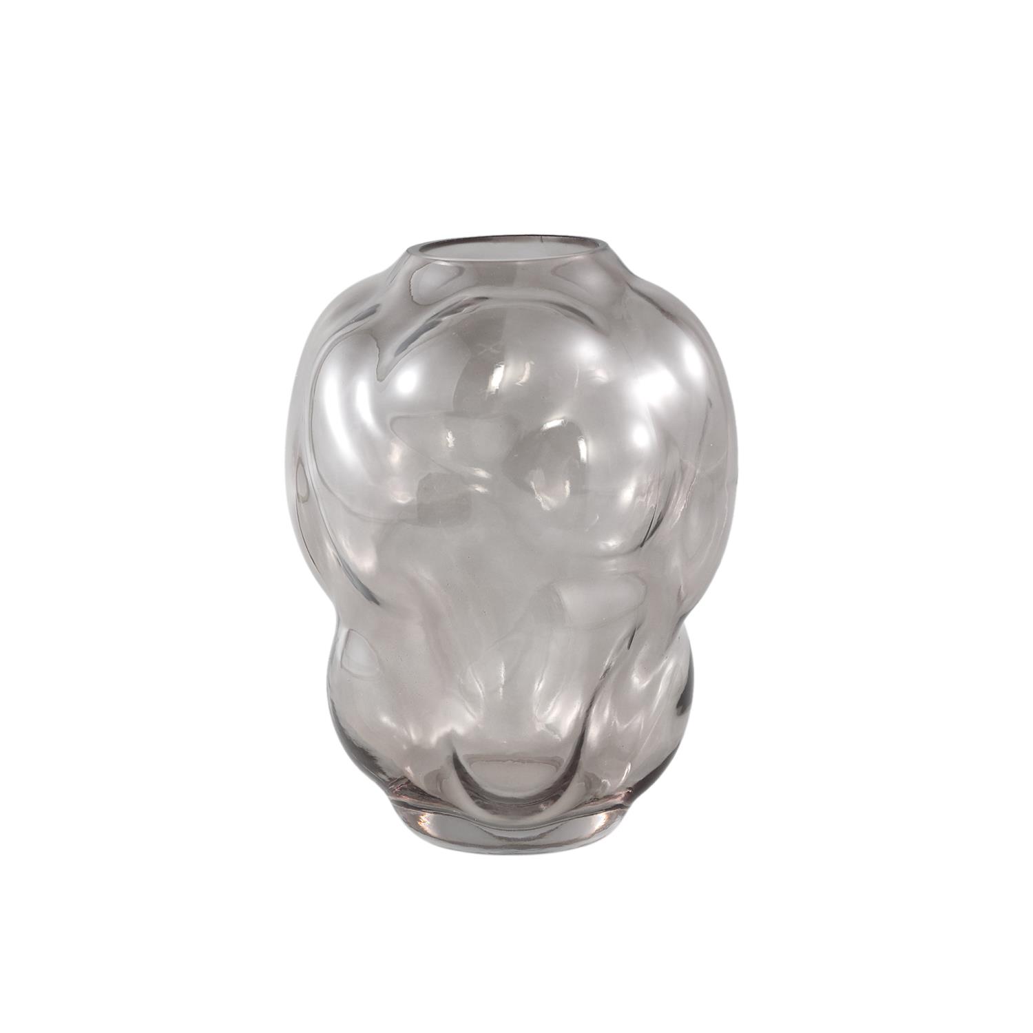 Grey Glassvase Wavy Organic Shape L 708928