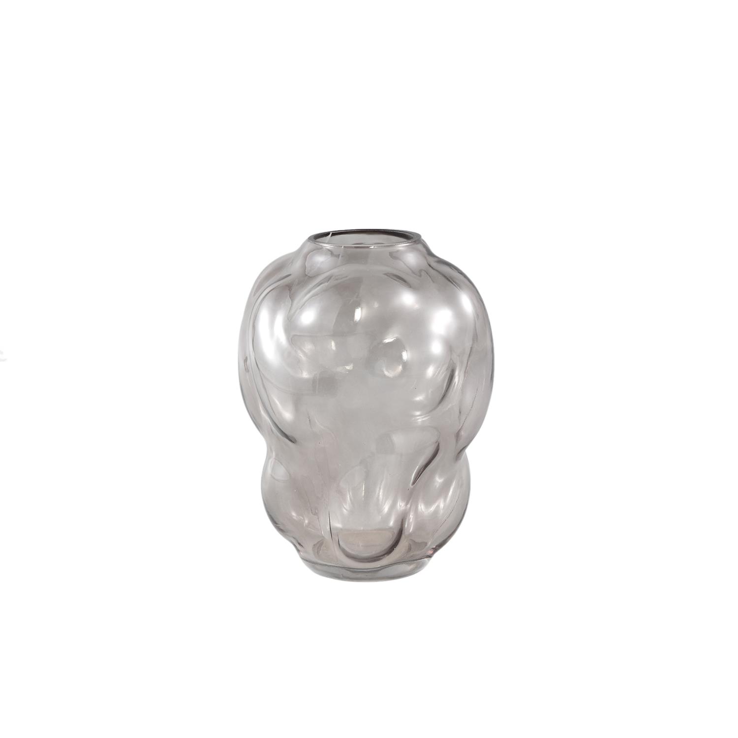 Grey Glassvase Wavy Organic Shape S 708926