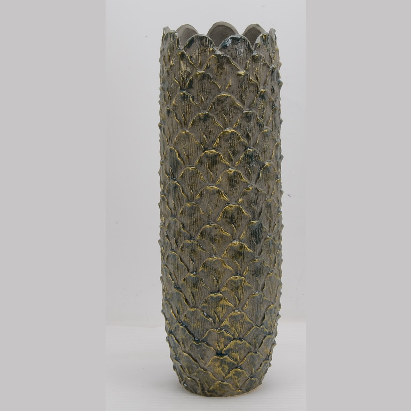 Green/Gold Ceramic Vase 23x64h L 270-399