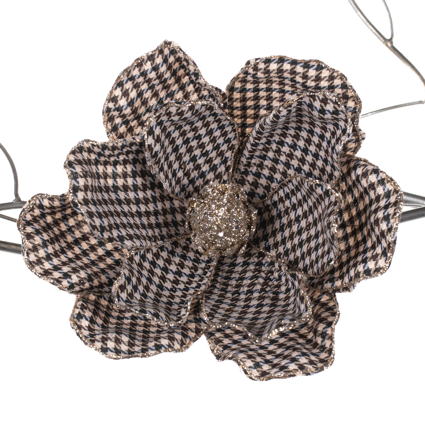 J 61570 Houndsthooth Magnolia On Clip 16cm