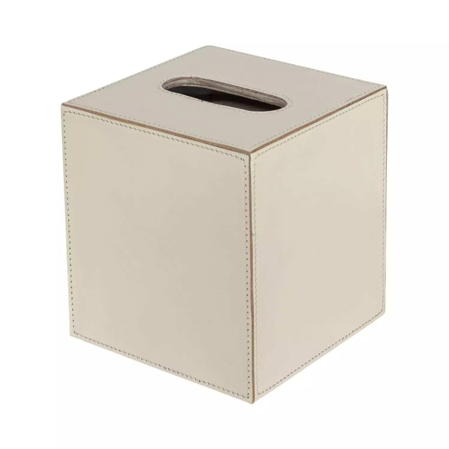 Ana Tissue Box Leather Cream 12x12xh12cm ba2-l2/cr