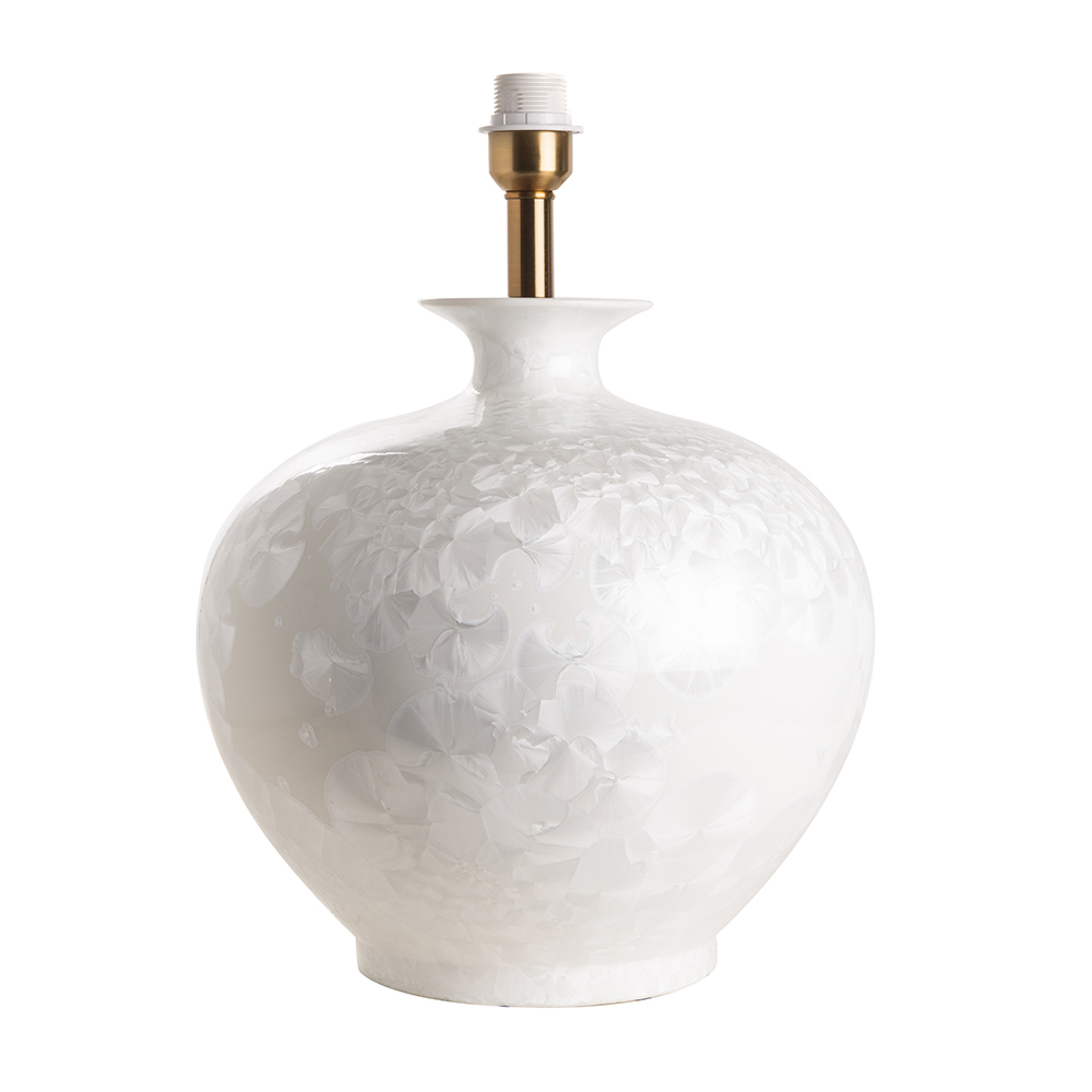 Lamp Base Round Vase White Mop-e27