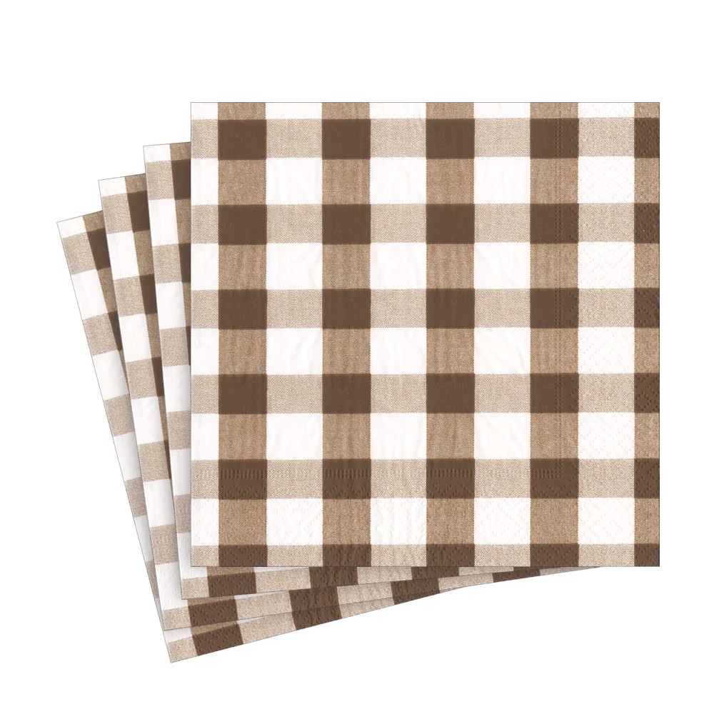 Napkin Chocolate Gingham 17074l