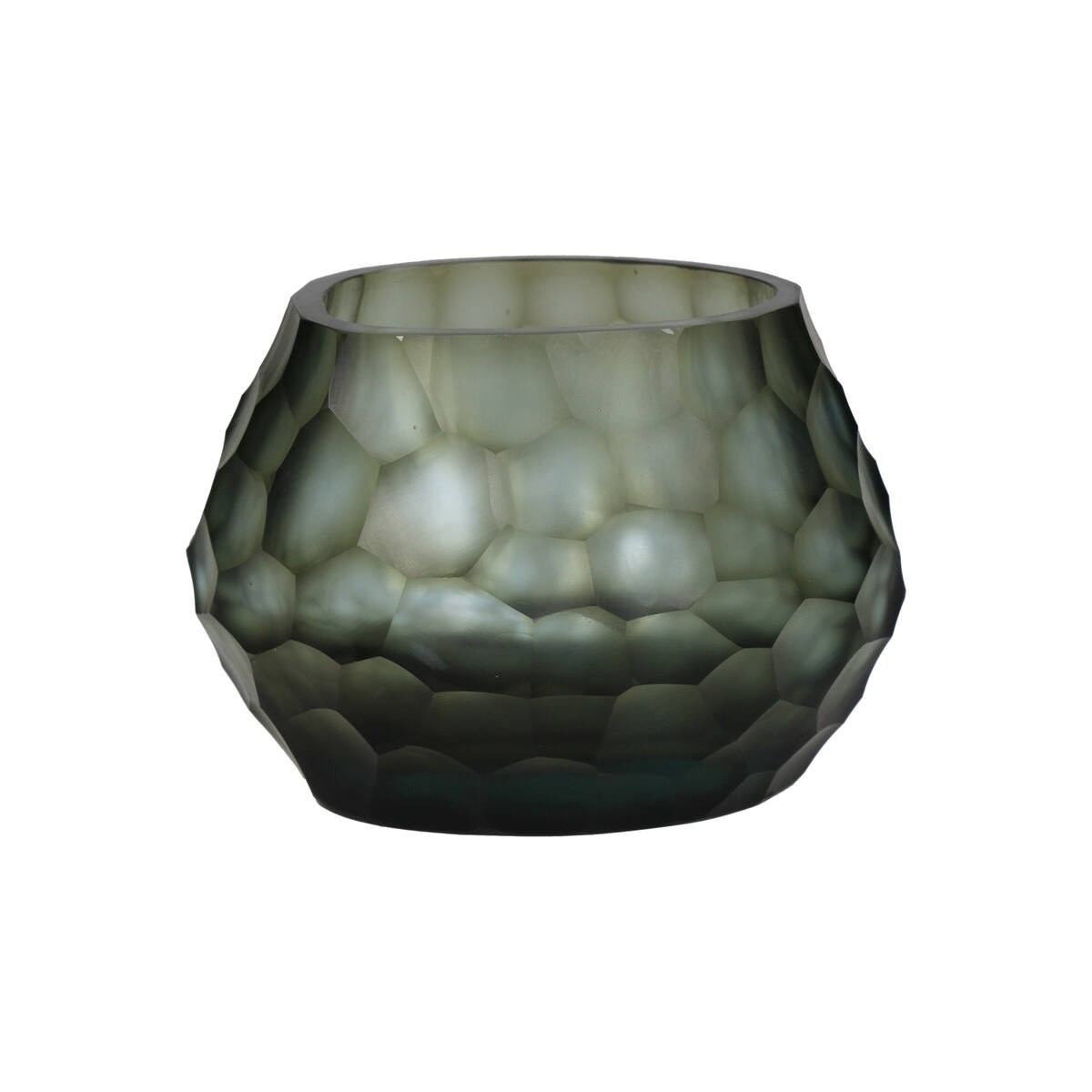 Candle Holder Glass 11x11x8,5cm kal-1331