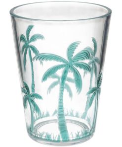 Tumbler Palmtree Acrylic Turquoise 9,3x12cm xet-9323