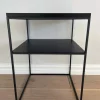 Side Table Oak Top With Iron Shelf 45x45h62cm