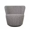Armchair Swivel "Prato" Beige/Brown 74x74xh71cm 190-190