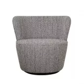 Armchair Swivel "Prato" Beige/Brown 74x74xh71cm 190-190