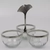 Peanut Dish 3 compells Nickel/Glass 23xh19,5cm 690-624