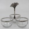Peanut Dish 3 compells Nickel/Glass 23xh19,5cm 690-624