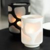 Glass Vase Spots White 15xh19,5cm 30275