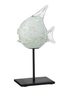 Fish Decor On Fot Gold/White 14,5x8xh25cm 23633