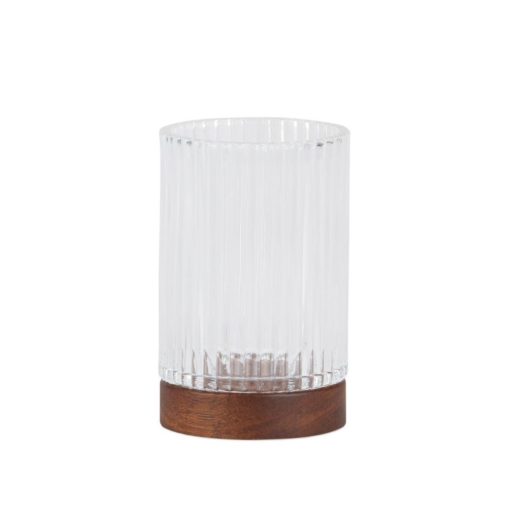 Bath Glass Wood Thootbrush Holder Ba 72023