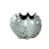 Grey Ceramic pot Ribbed Spikey Border L 716641