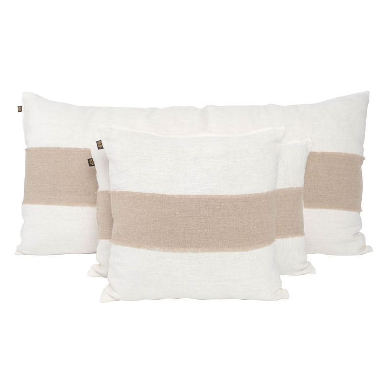 Linnen Pillow White/Lin inkl duninnmat 40x60cm (Haomy)