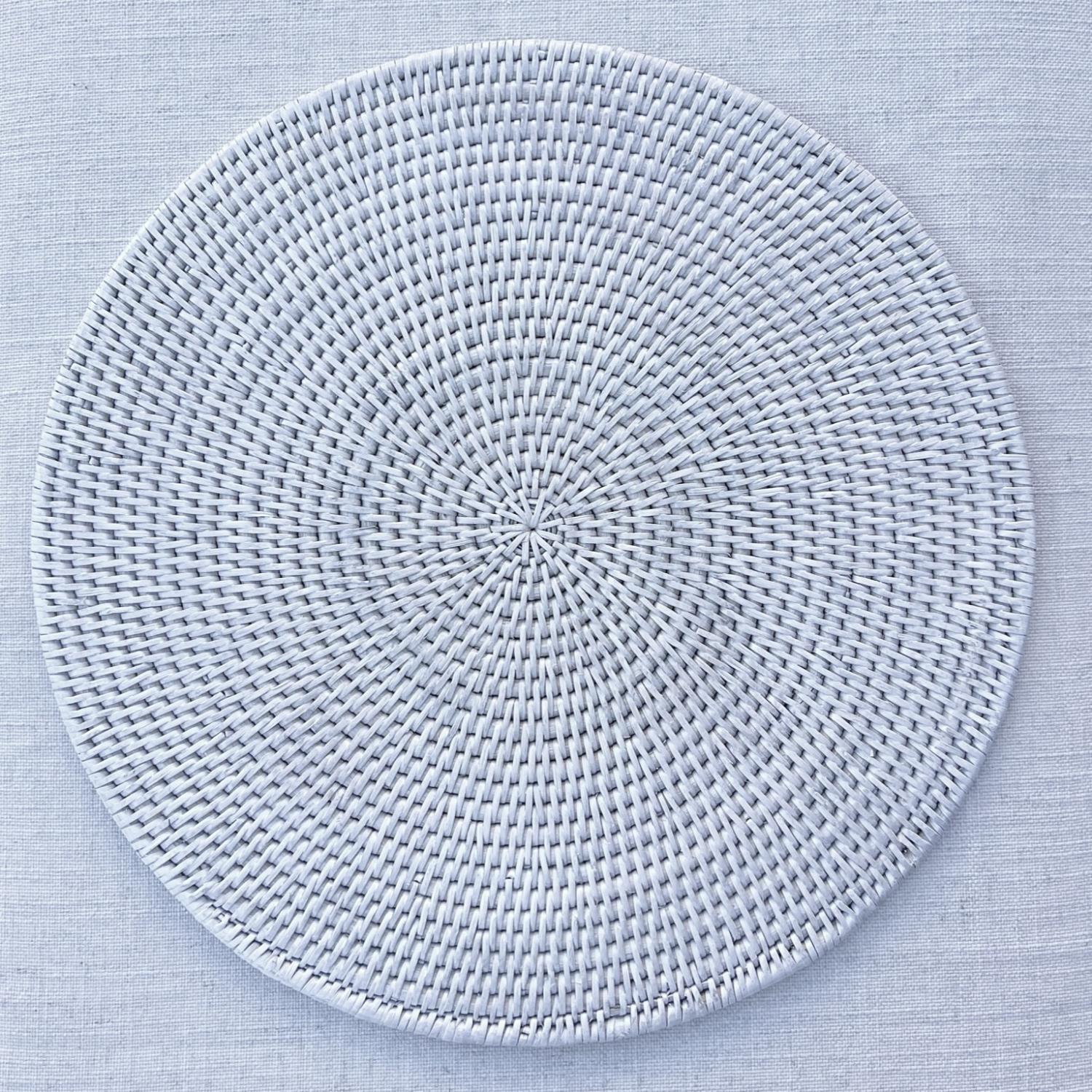 Round Bordbrikke/Placemat Whitewash GB485L