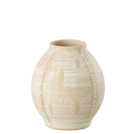 Vase Round Ceramic Beige 17,5x20cm 34430