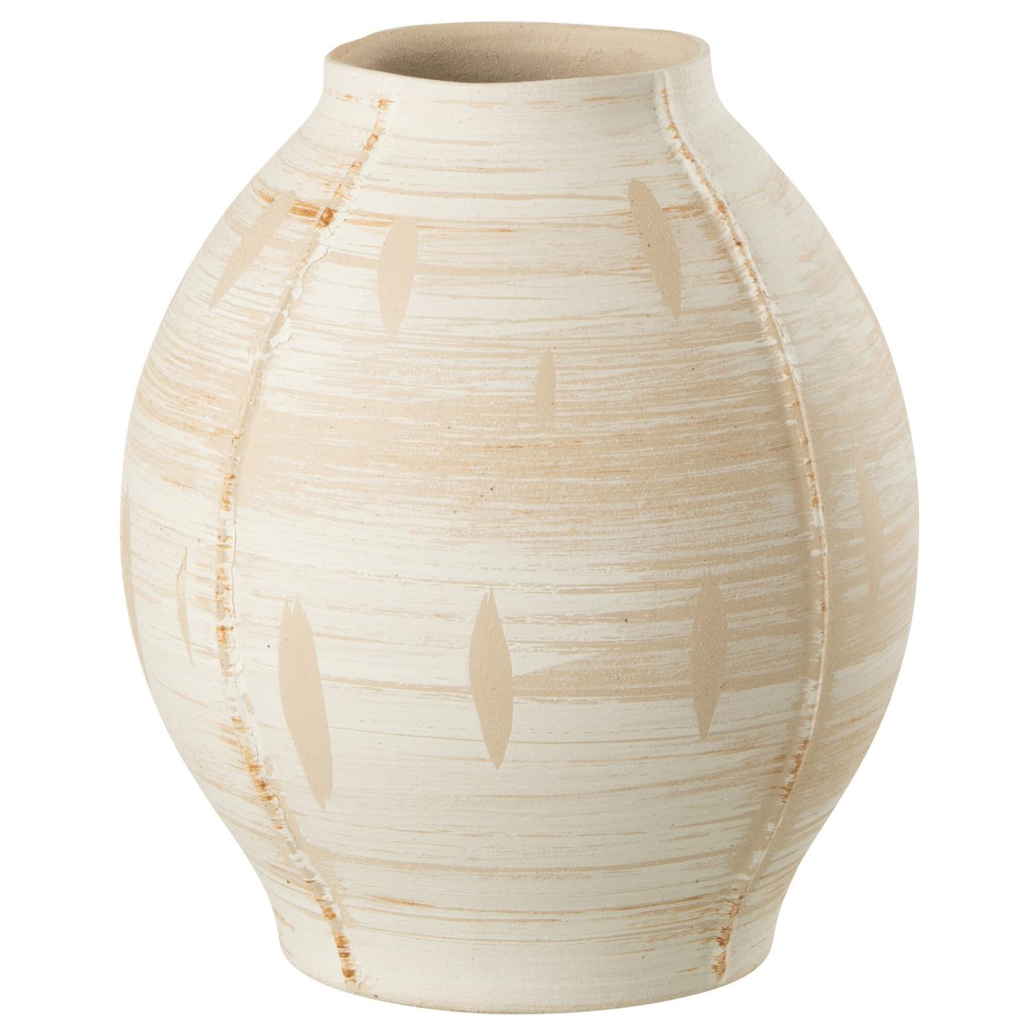 Vase Round Ceramic Beige 24,5xh28,5cm 34431