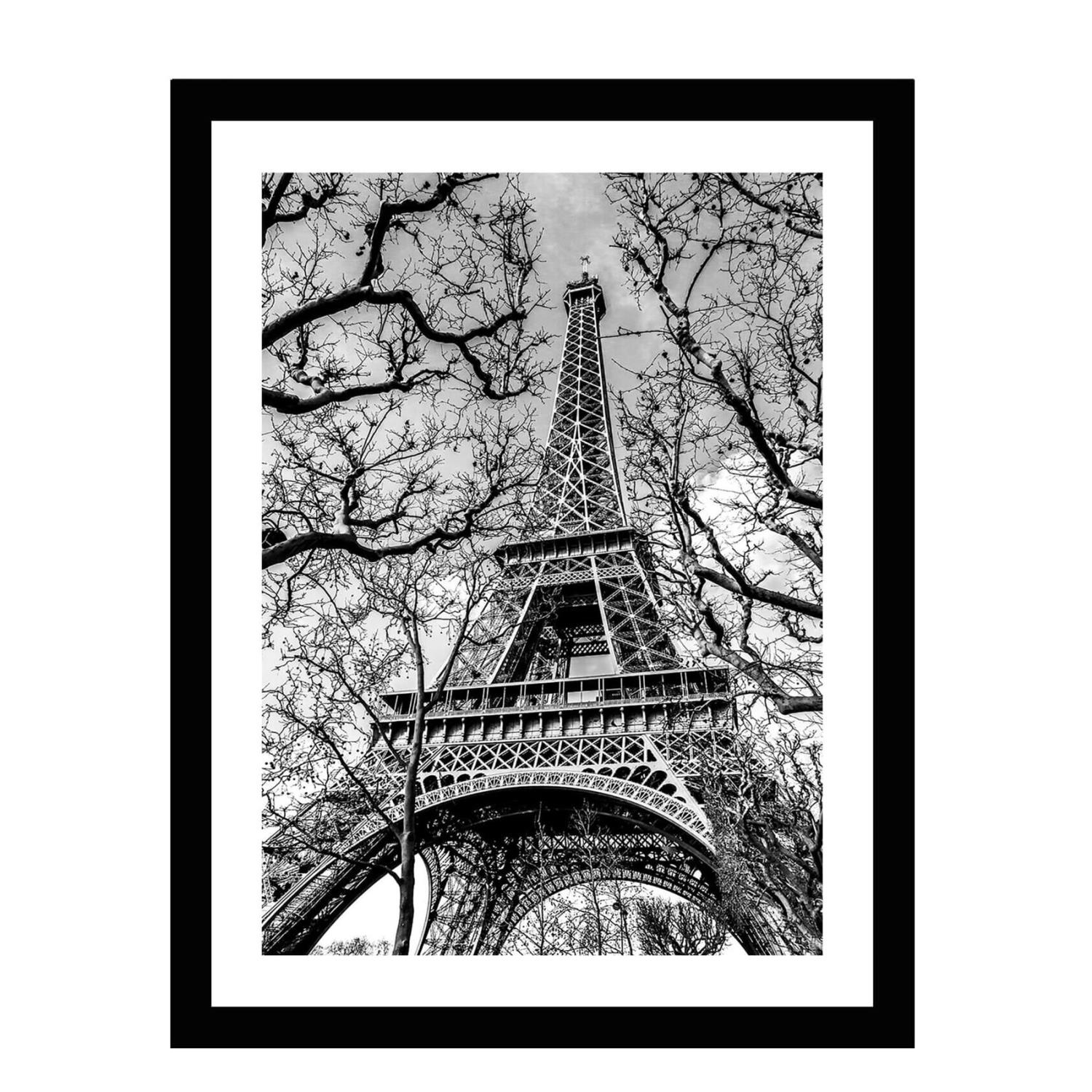 Glass Picture Eiffel Tower 70x90cm Black Frame 10124