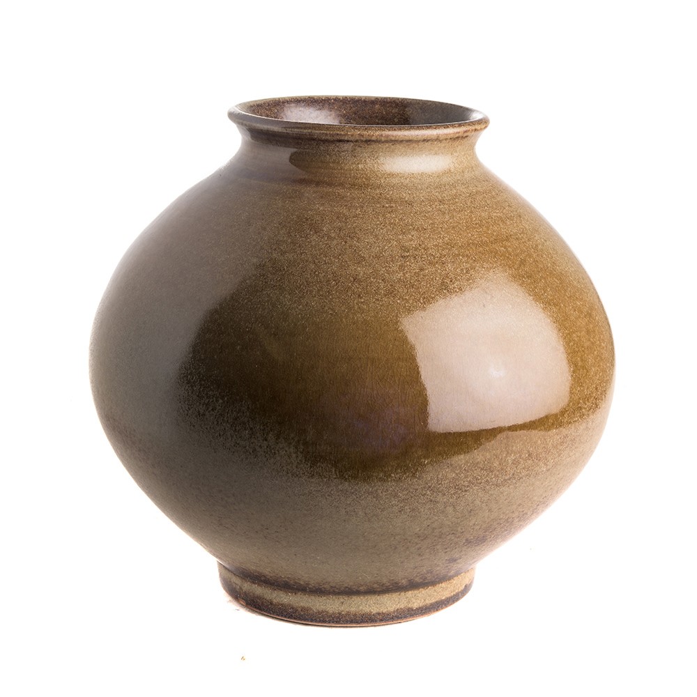 Vase Reactive Glazed Ochre 30xh27cm JIANG.024