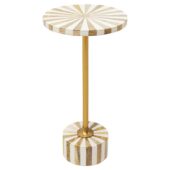 Side Table Domero Cirque Gold/White ø25cm 86571