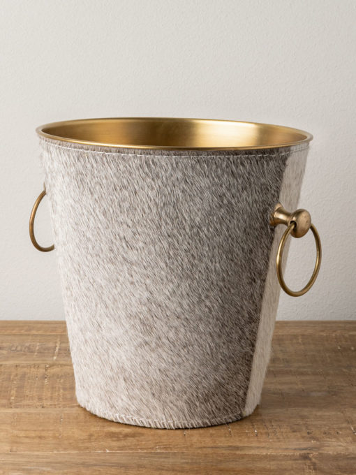 Ice Bucket With Cow Hide 32907