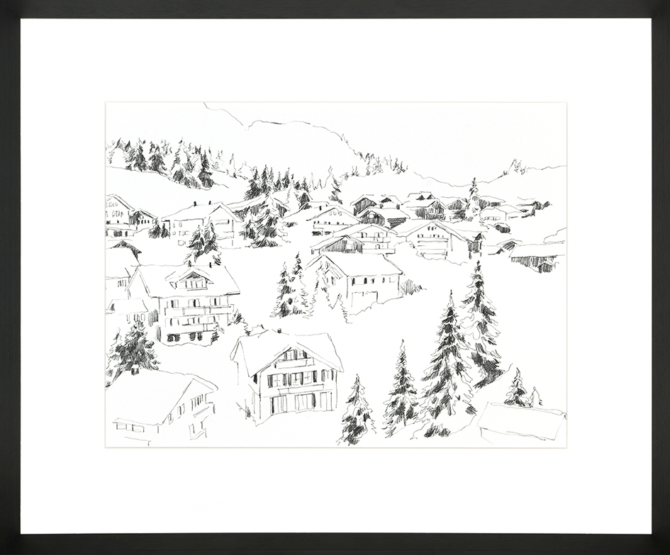 Drawing Chalet Climb 47x57cm X 406