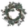 SA 45400 Ice Twig Pinercone Wreath 70cm