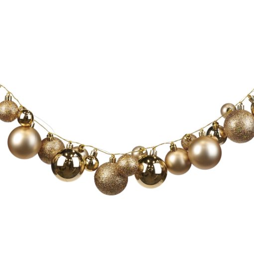 TR 21174 Xmas Ball Garland Gold 183cm