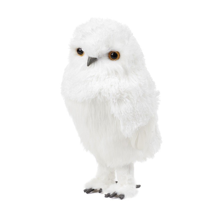 T 78048 Furry Facing Front Snowy Owl White 29cm