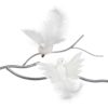 MC 40308 Plume Dove Bird On Clip ass 2 White 8cm