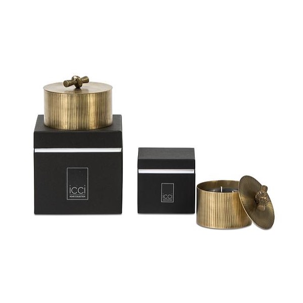 Brass Cup Stripe Finish Fleur De Lotus S 12x13cm sc33001