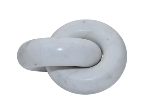 Interlaced Rings White Marble 15xh6cm 610-316
