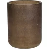 Candleholder Glass Champagne 7x7xh10cm Kal-2656