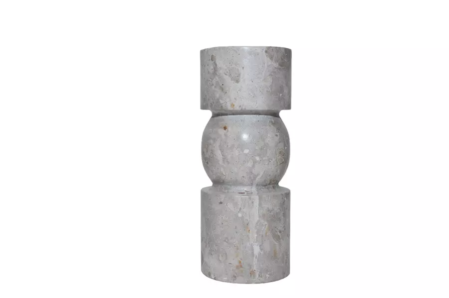 Candleholder Brown Marble 9xh23cm 610-313