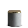 Concrete Pot W/ Gold Lid 12xh12,5cm