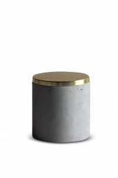 Concrete Pot W/ Gold Lid 12xh12,5cm
