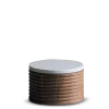 Wooden Pot W/ Marble Lid 12xh8cm