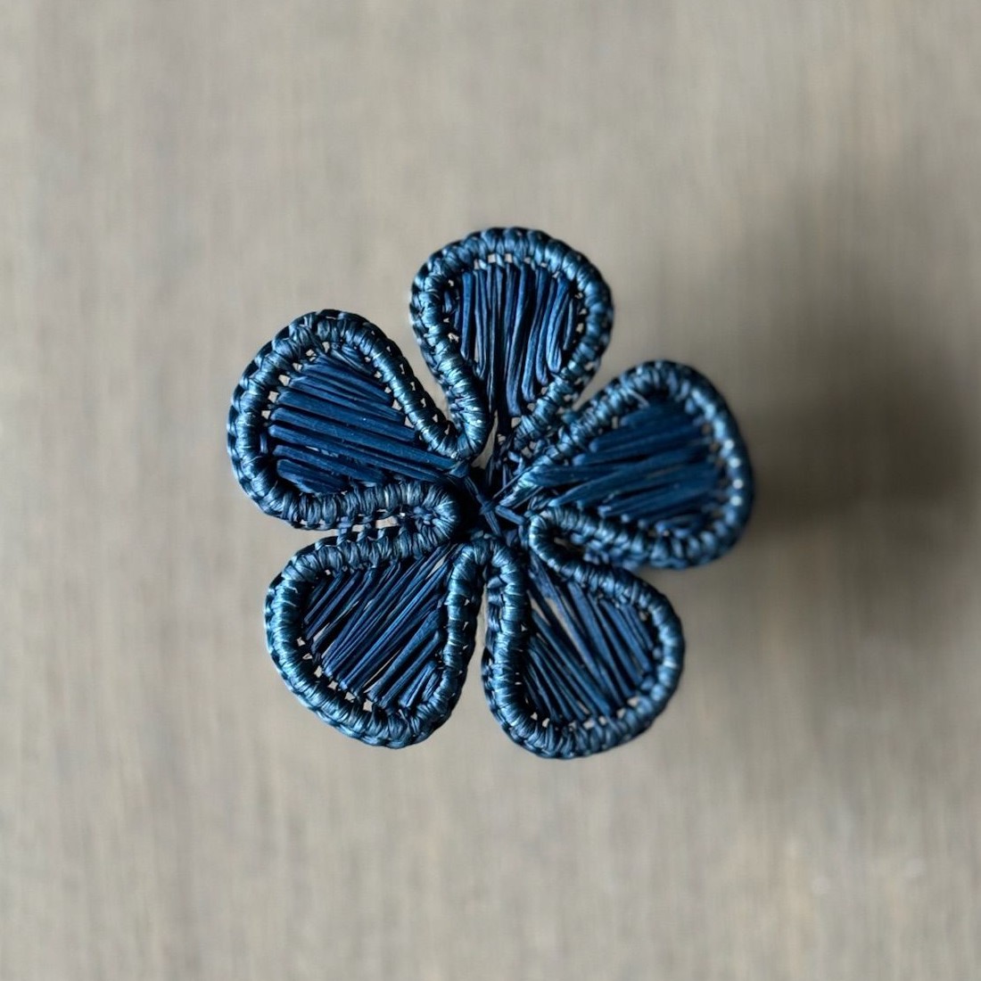 Napkin Ring Flower Navy