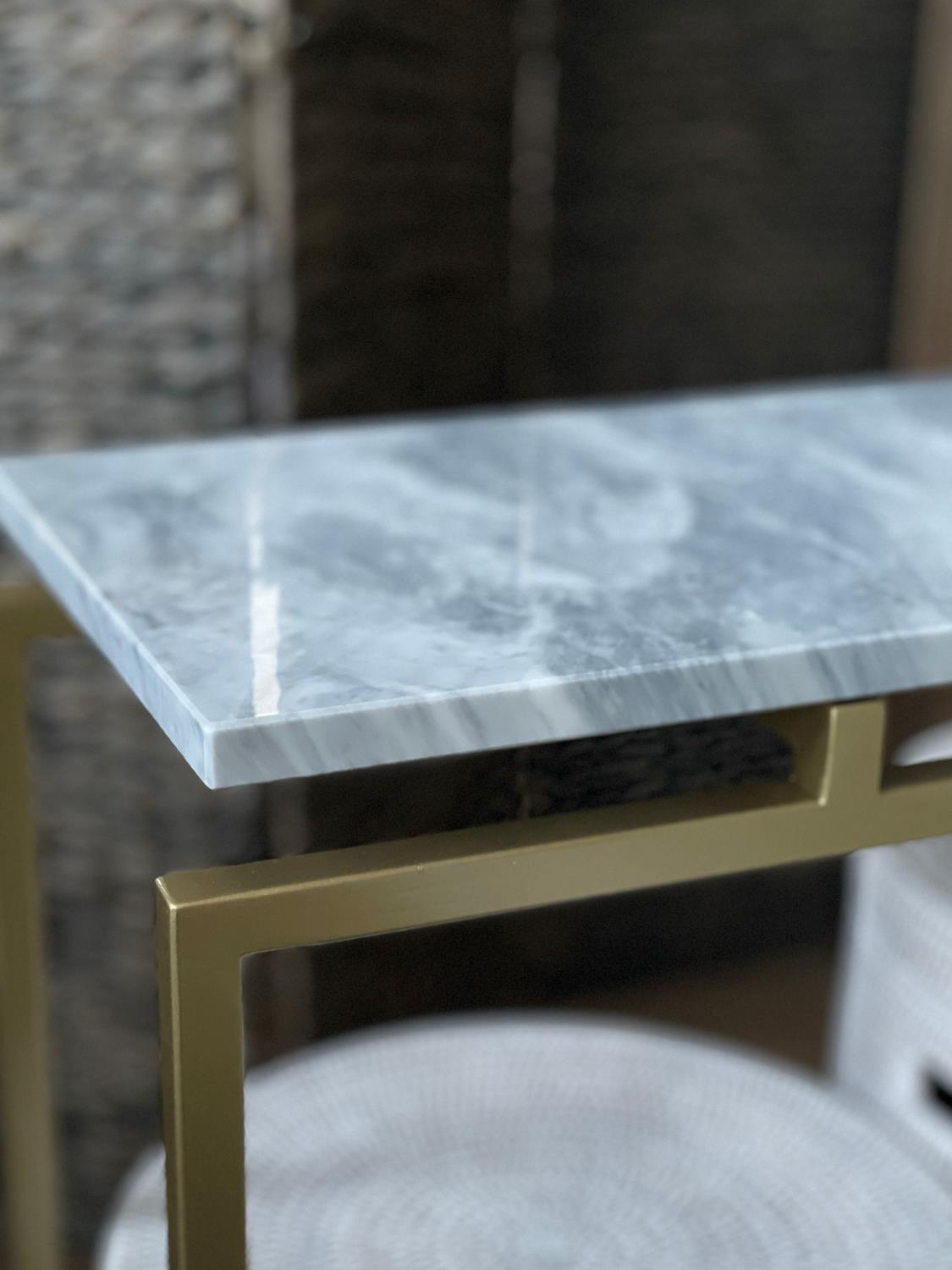 Bridge Table 120x30xh75cm Gold Base / Marble